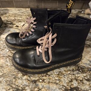 Dr. Martens Black Leather Boots Youth Size 2